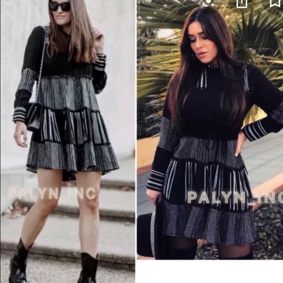 zara dress with contrasting embroidery